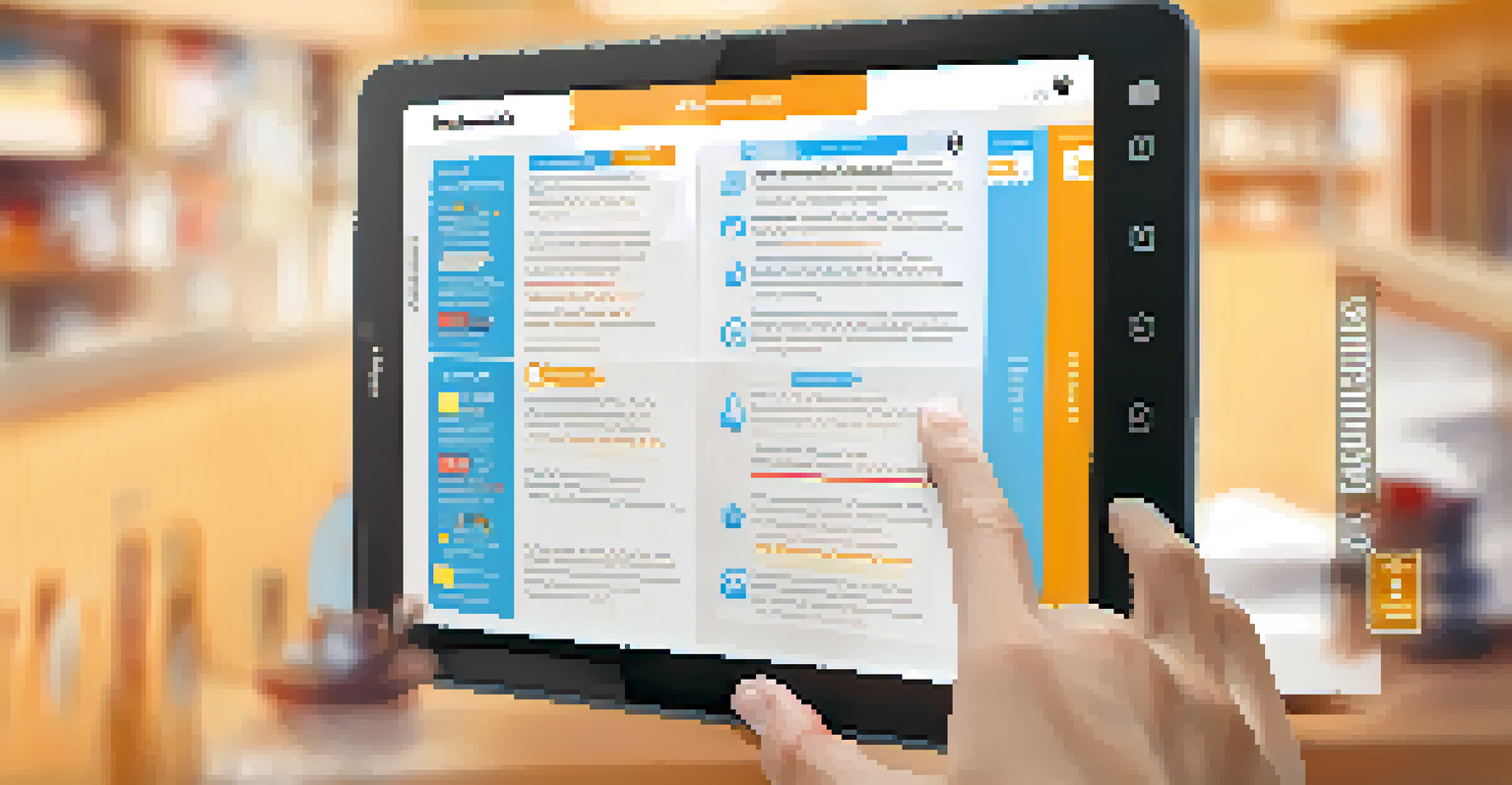 A digital tablet displaying an interactive tenant handbook, with sections for maintenance, payments, and community guidelines.