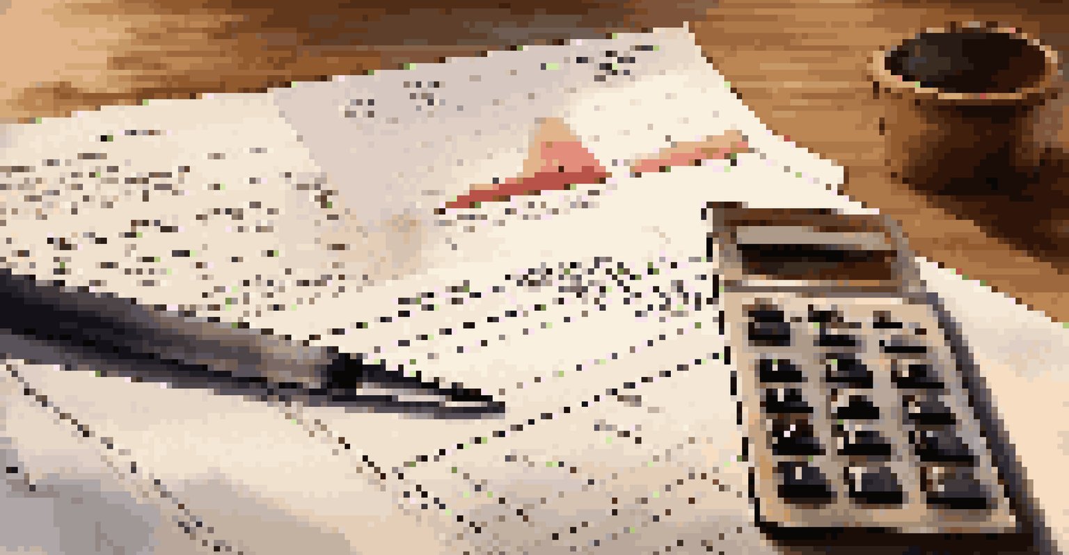 A detailed appraisal report on a wooden table, with graphs and a calculator, illuminated by soft lighting.