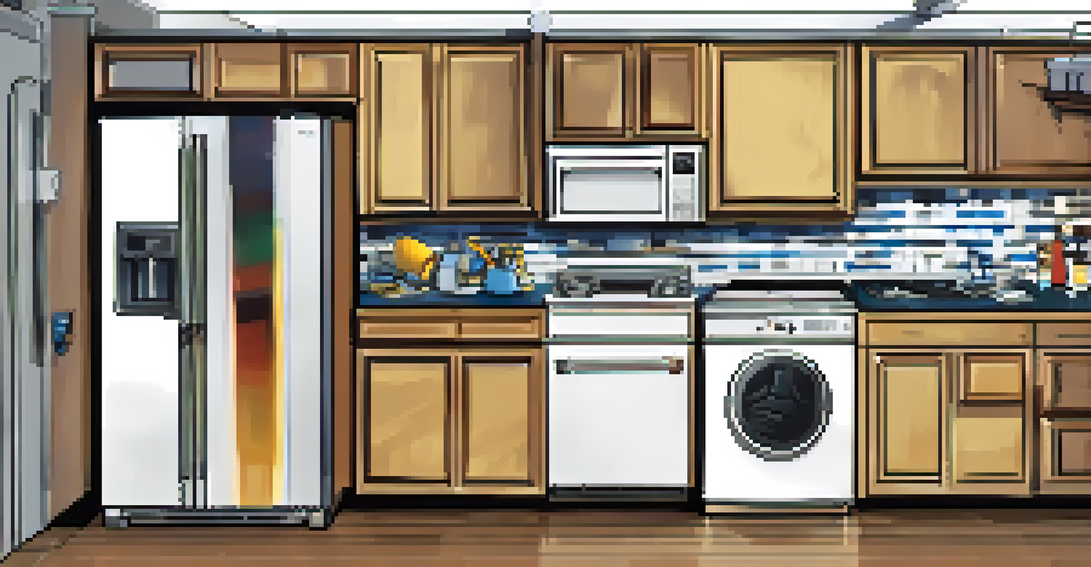 An infographic showing a broken appliance with a repair bill on the left and a well-maintained appliance with a small cost on the right.
