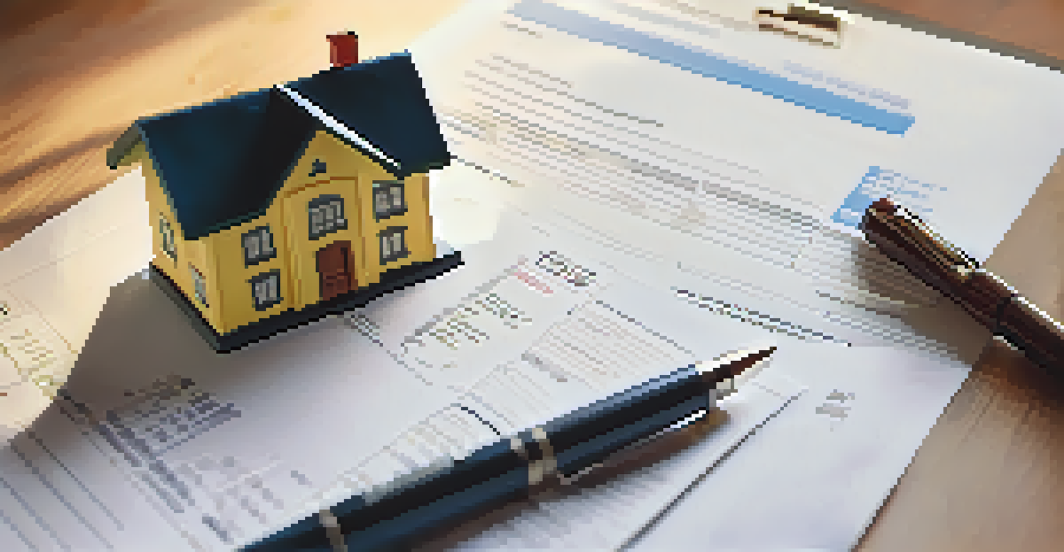 A detailed home appraisal document on a wooden table with a pen and a small house model.