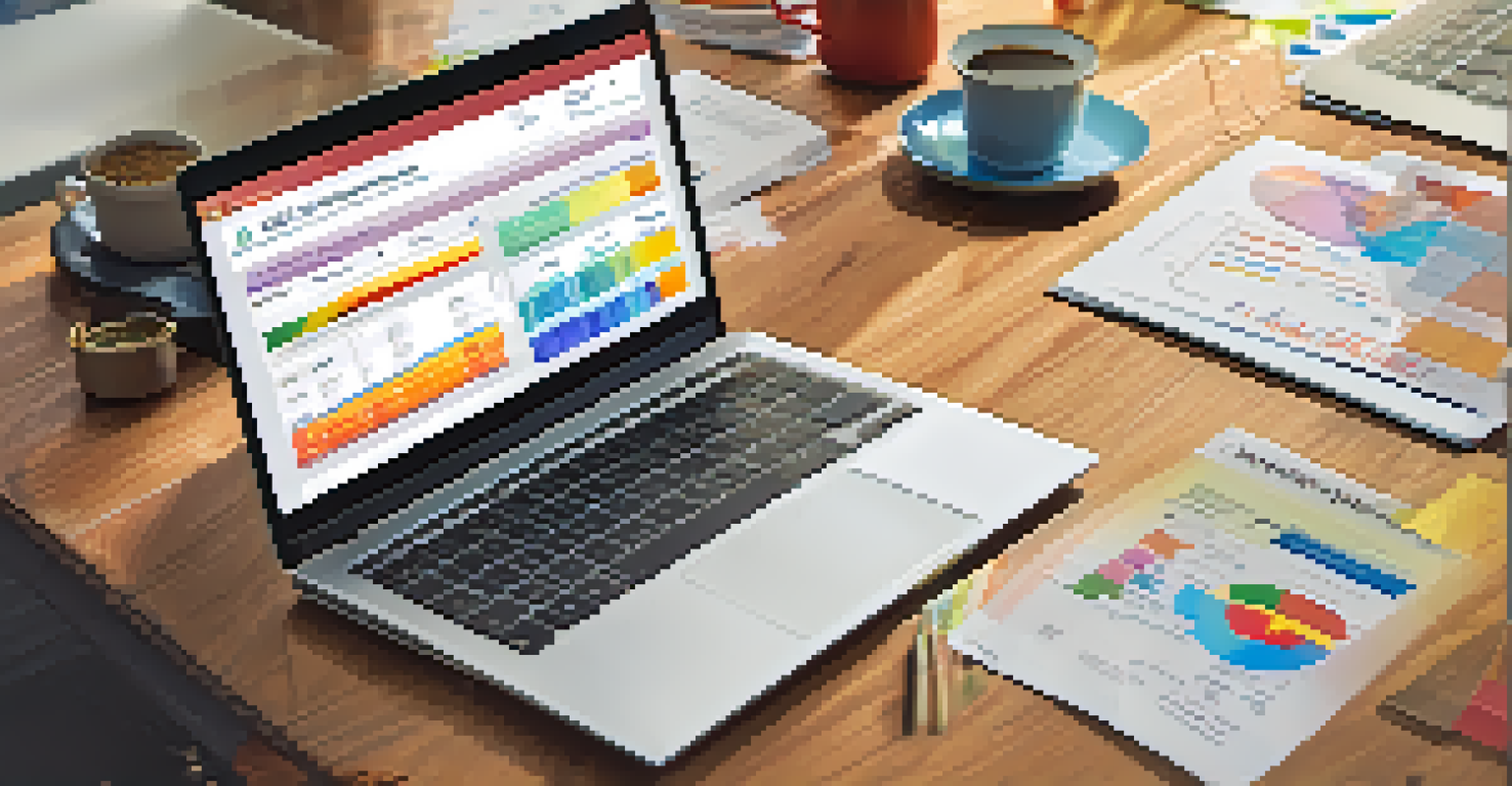 A laptop showing a property tax assessment website with colorful charts, symbolizing transparency and accessibility.