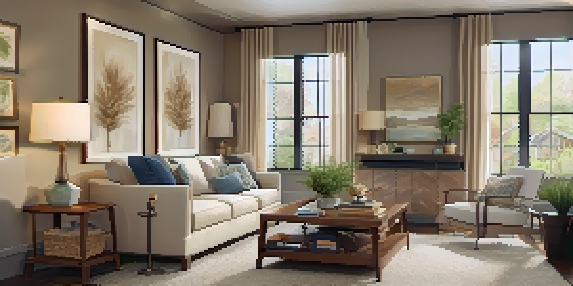 A warm and inviting basement family room with comfortable furniture and large windows that let in natural light.