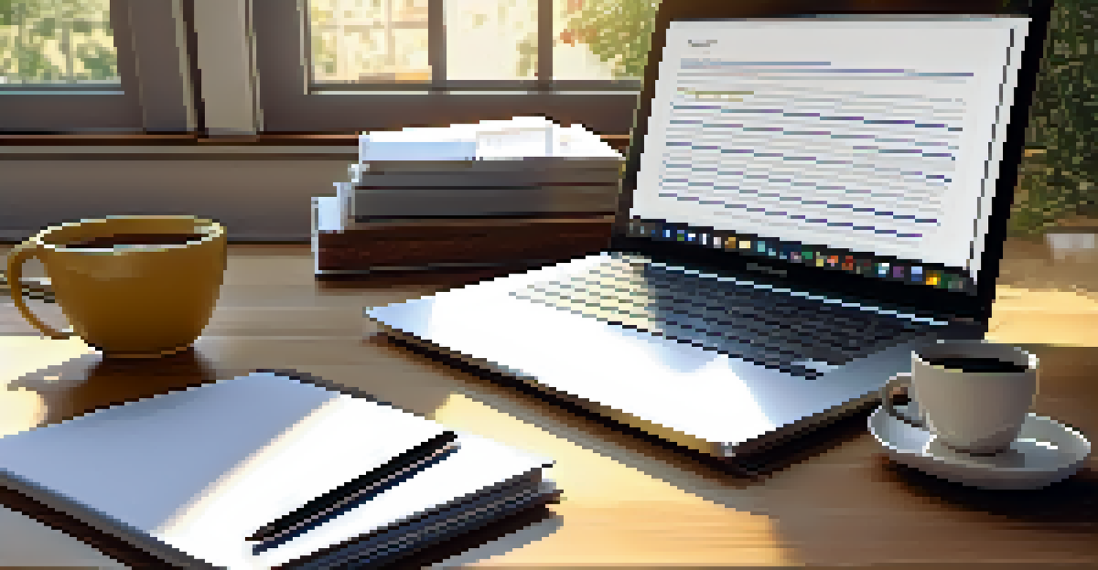 A close-up of a real estate agent's desk with a laptop showing property listings, a notepad, and a house model, illuminated by natural light.
