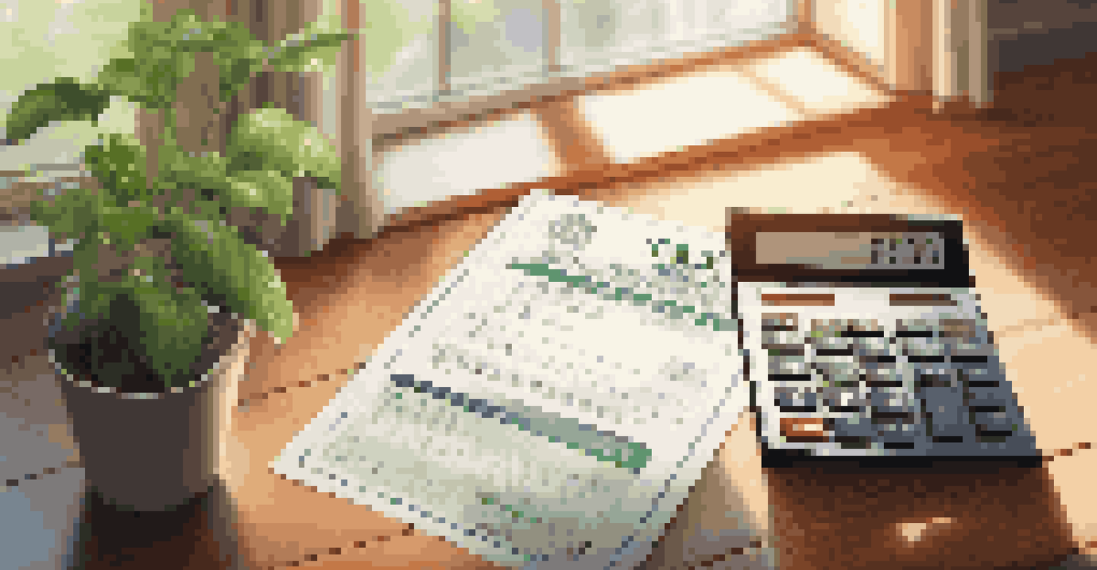 A tax credit certificate on a table with a plant and calculator, emphasizing financial benefits.
