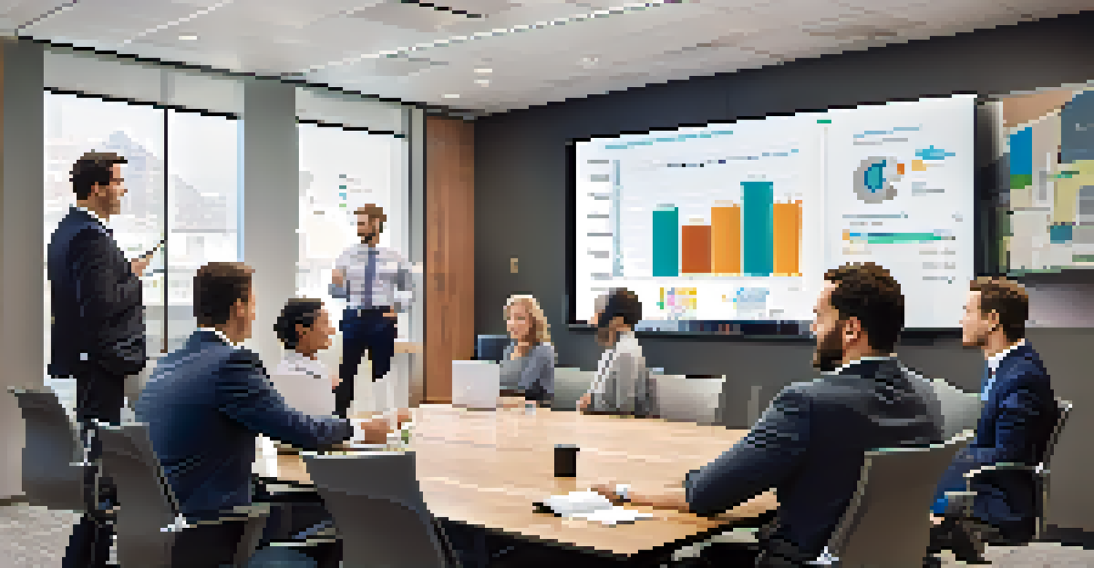 A team meeting in a conference room discussing real estate strategies.