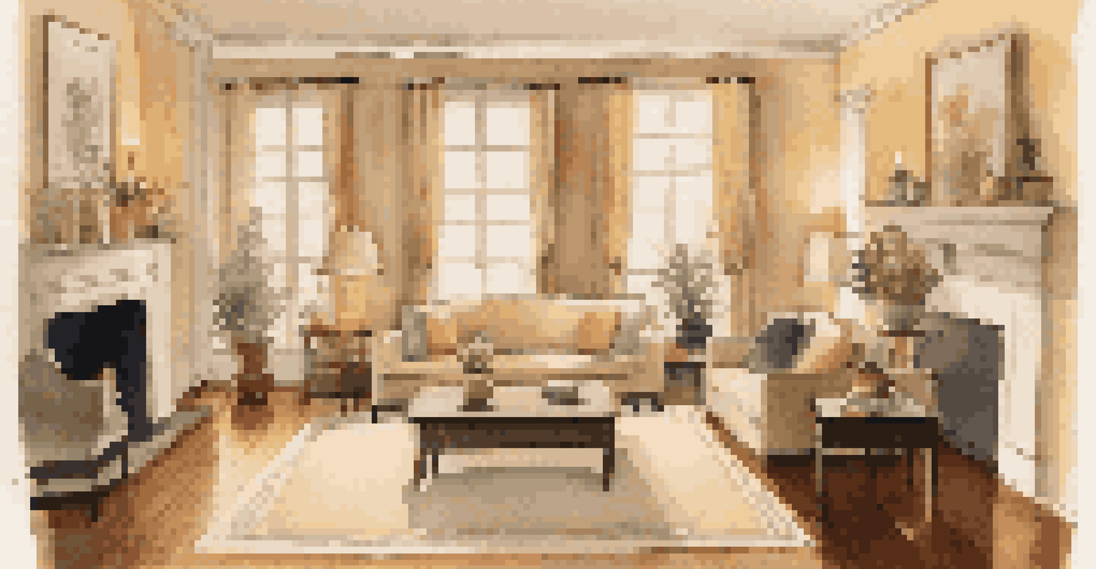 A calm evening open house showcasing a cozy living room with warm lighting and elegant furnishings, inviting potential buyers to explore.