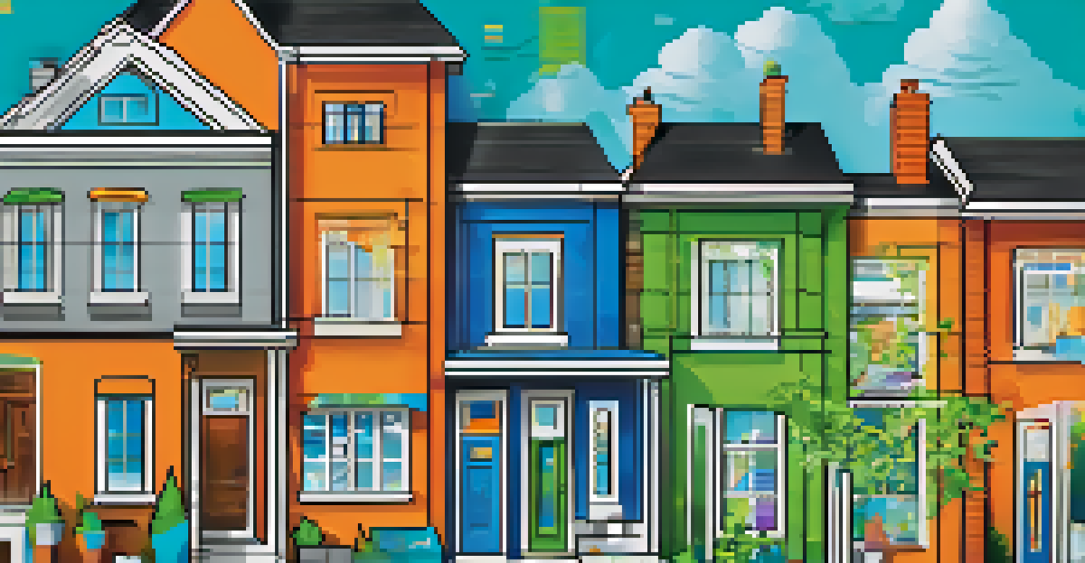 An infographic showing the benefits of real estate crowdfunding, with icons for low investment, diversification, and returns, presented in bright colors.