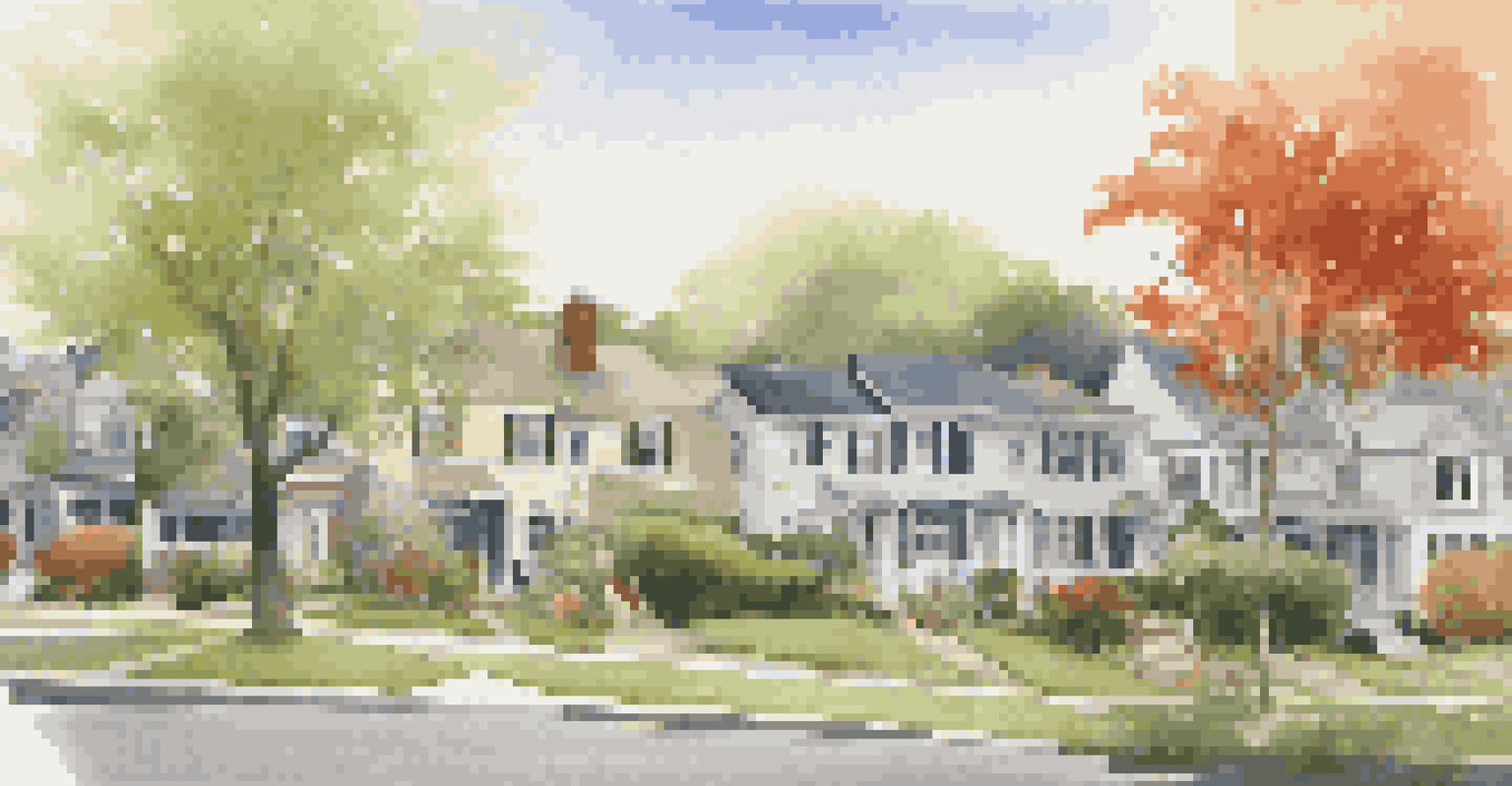 A picturesque view comparing two neighborhoods, showcasing vibrant homes and a park in between, illustrating real estate dynamics.