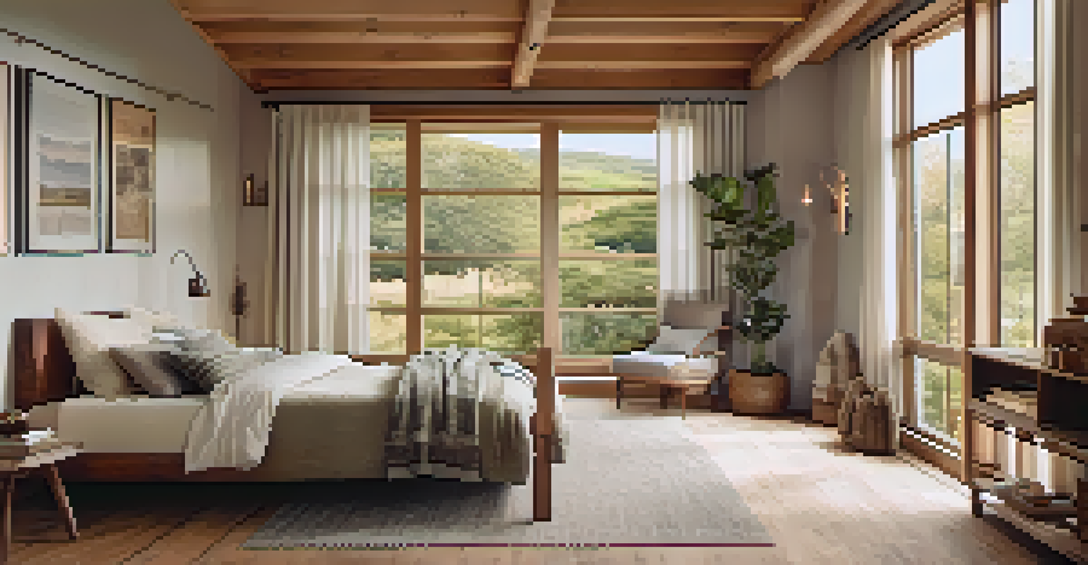 A cozy bedroom with wool carpets and eco-friendly painted walls, illuminated by natural light.