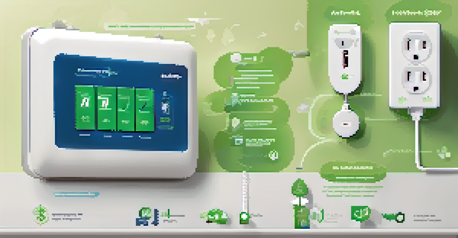 An infographic illustrating the benefits of smart power strips, featuring icons for energy savings and eco-friendliness in a clean design.