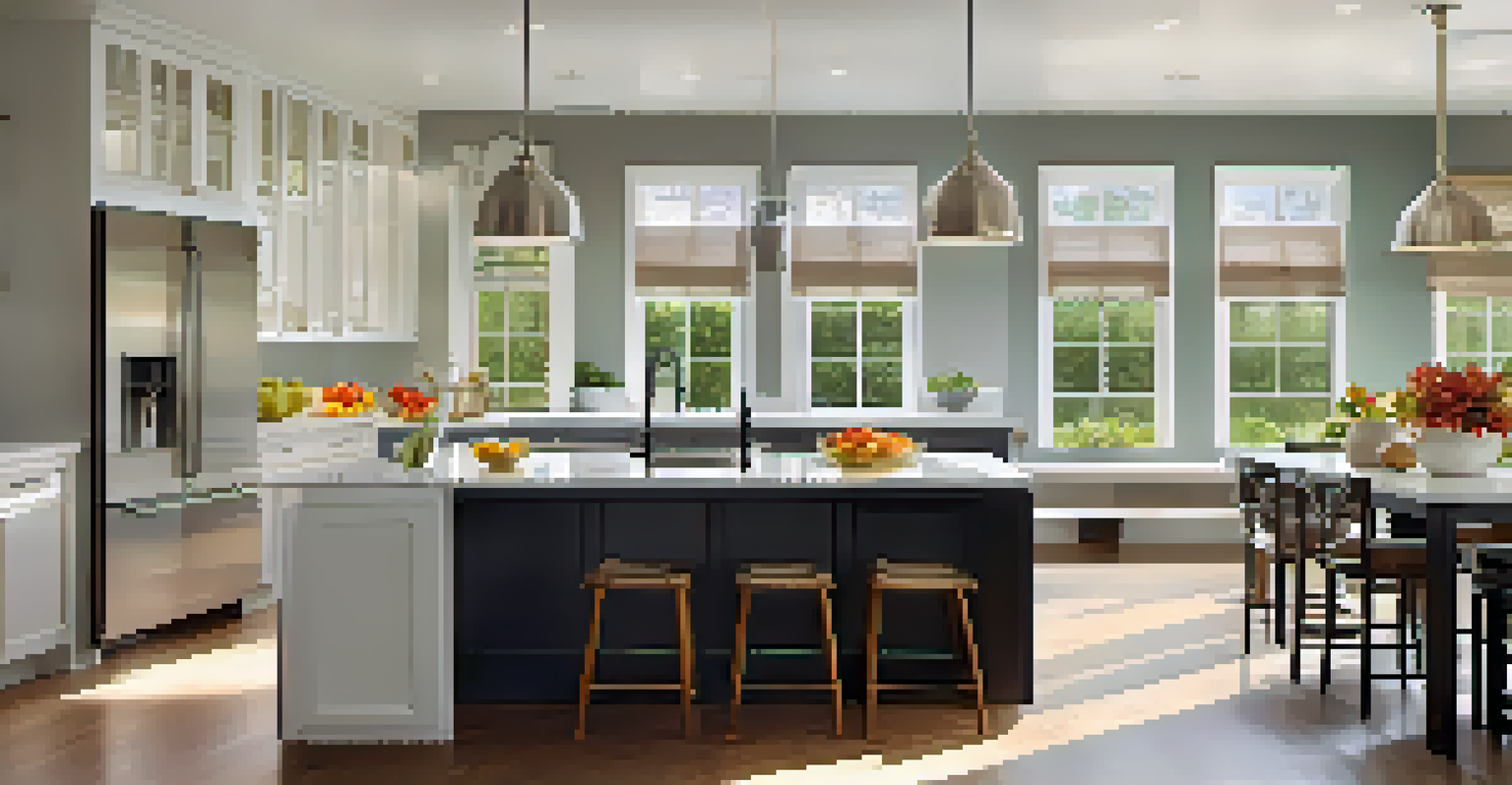 A newly renovated kitchen with sleek countertops, stainless steel appliances, and a bright atmosphere with natural light.