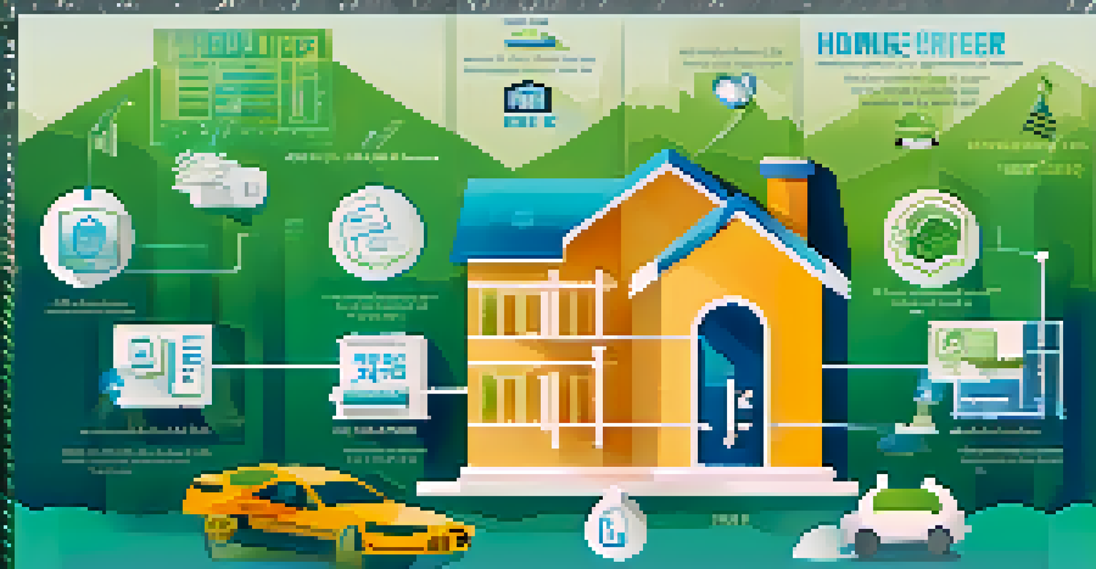 An infographic illustrating the impact of disposable income on home security purchases, with icons and graphs on a blue-green gradient background.