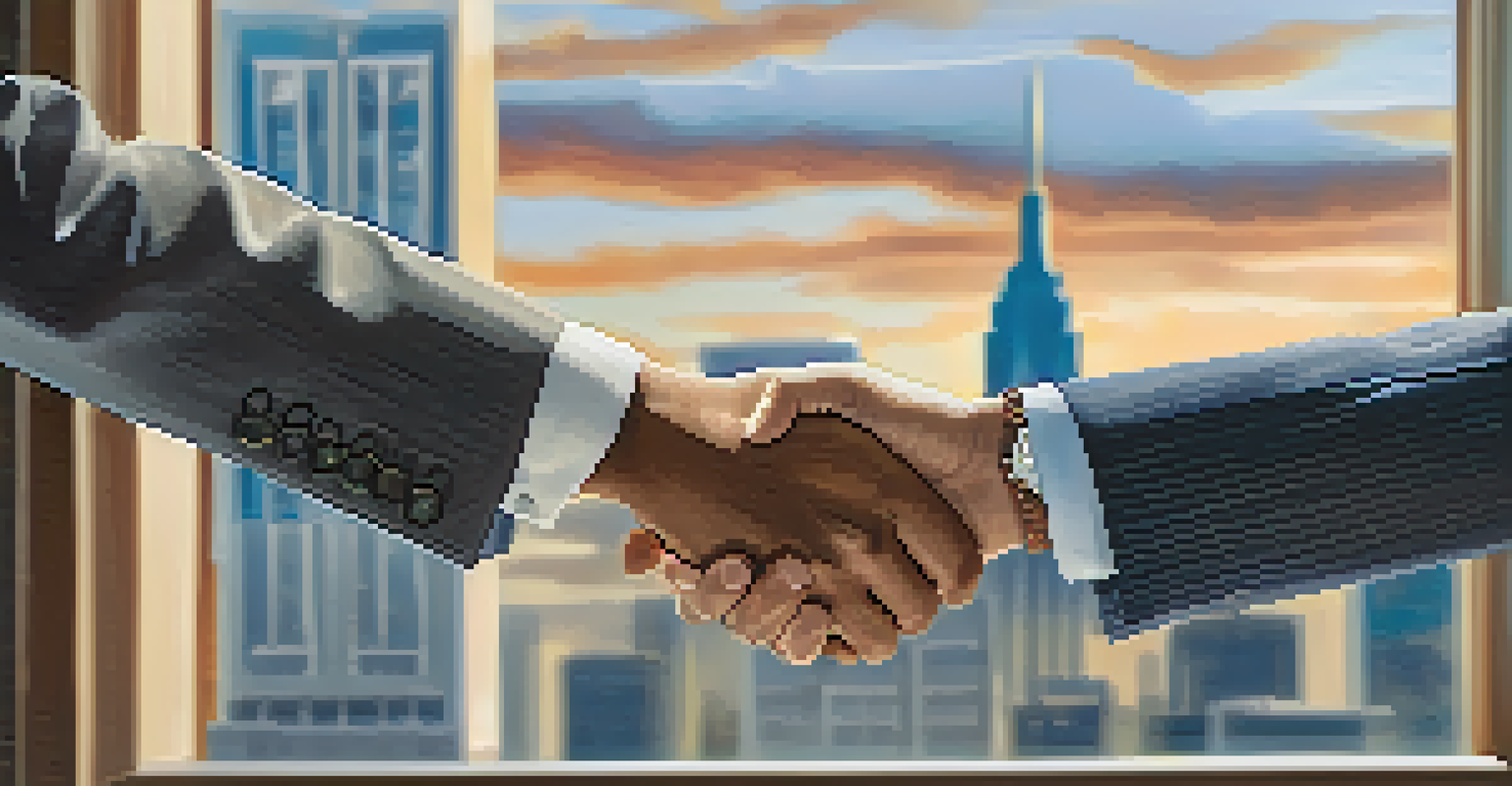 A close-up of a handshake between two business professionals, symbolizing partnership in real estate.