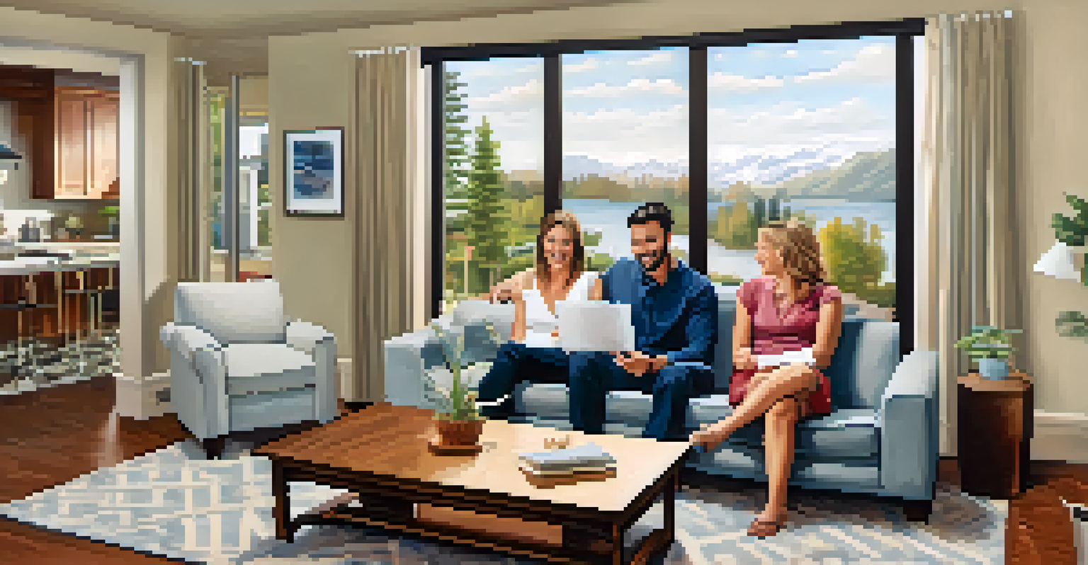 A split image showing a couple celebrating a favorable appraisal and a seller looking concerned over a low appraisal report.