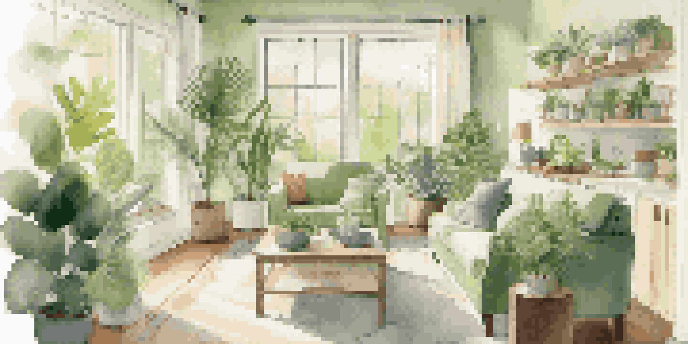 A family in a cozy living room with energy-efficient appliances and natural light, discussing home improvement plans with a blueprint on the table.