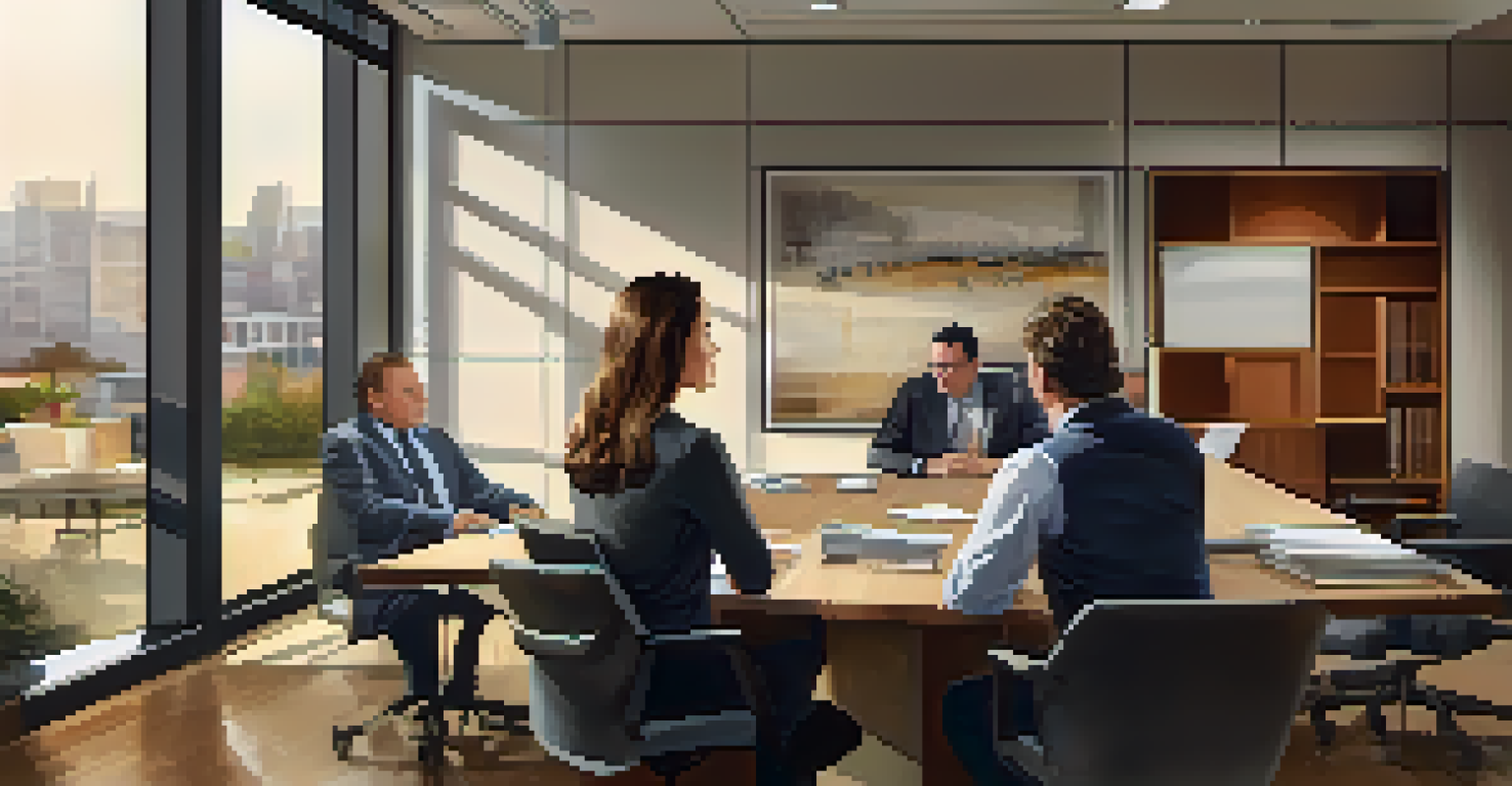 A contractor listening attentively to a client in a modern office setting, highlighting the importance of effective communication.