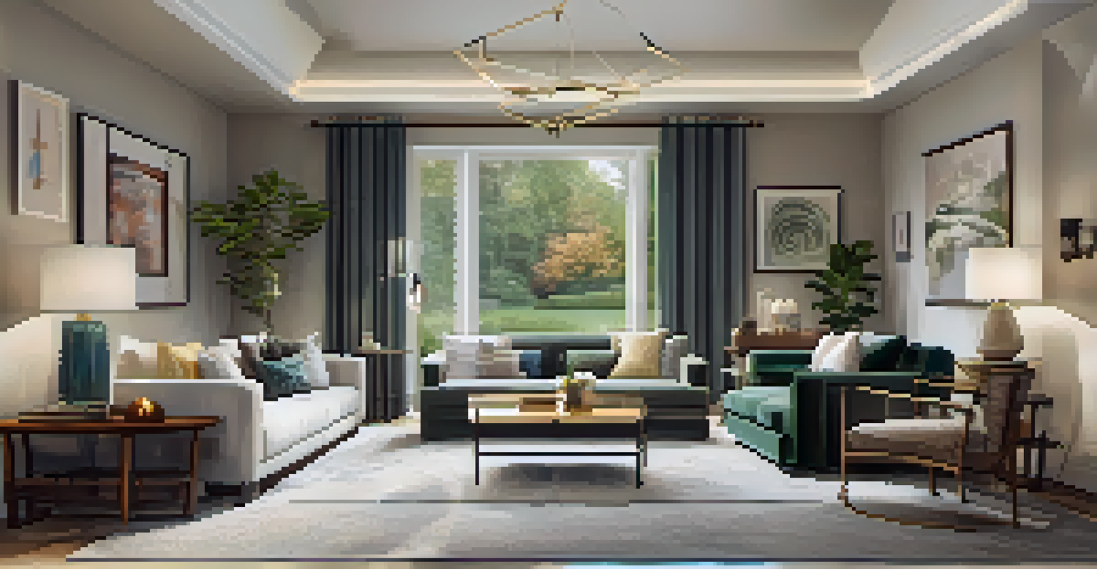 A staged living room with modern decor, natural light, and inviting furniture designed to attract potential buyers.