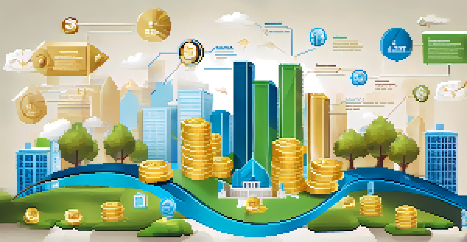 An infographic illustrating bonus depreciation in real estate with icons of buildings, money, and a calendar, showcasing growth and savings.