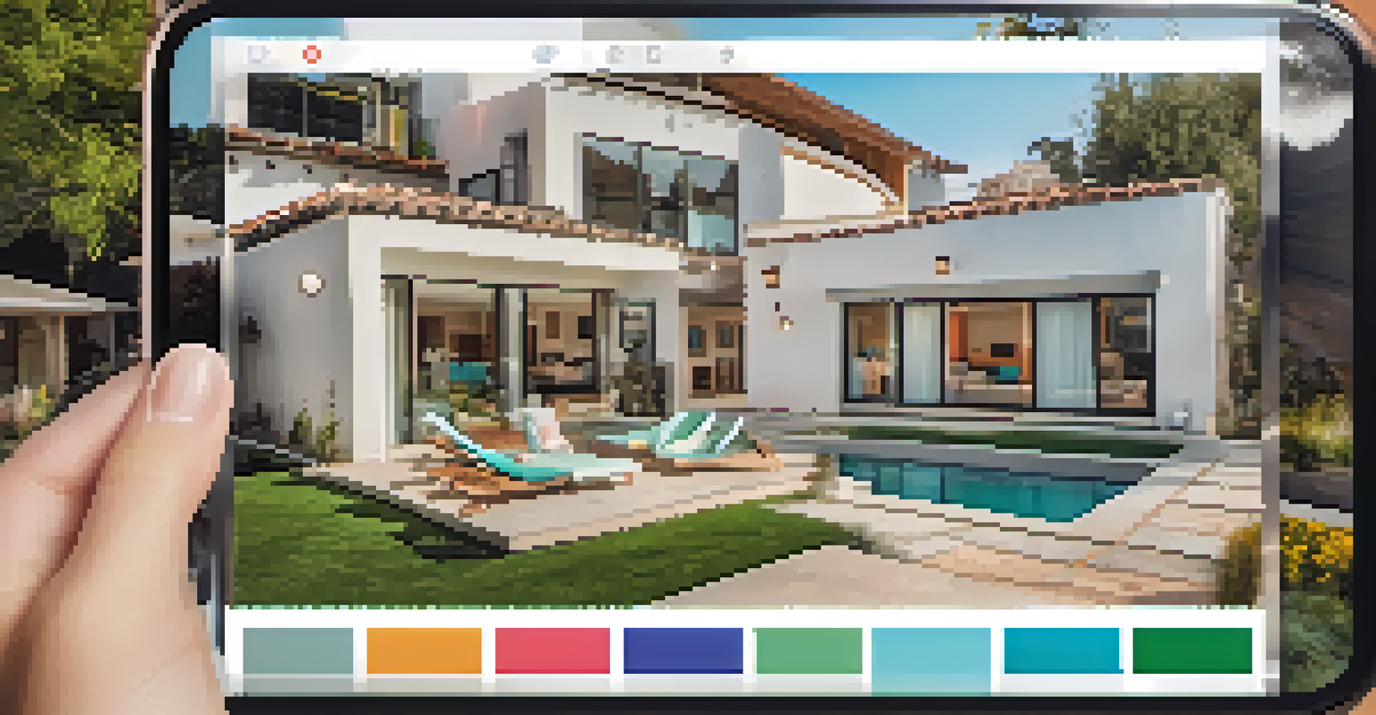 An overhead shot of an Instagram feed displaying beautiful real estate photos and engaging content.