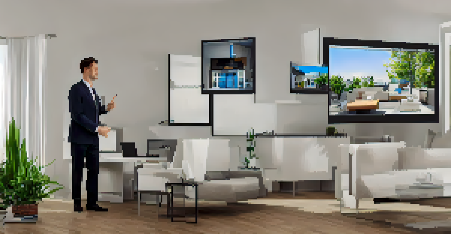 A real estate agent giving a virtual tour of a home, engaging with clients on a laptop screen.