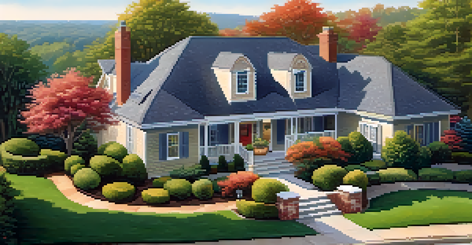 Aerial view of a well-kept roof with clear gutters and a lush garden.