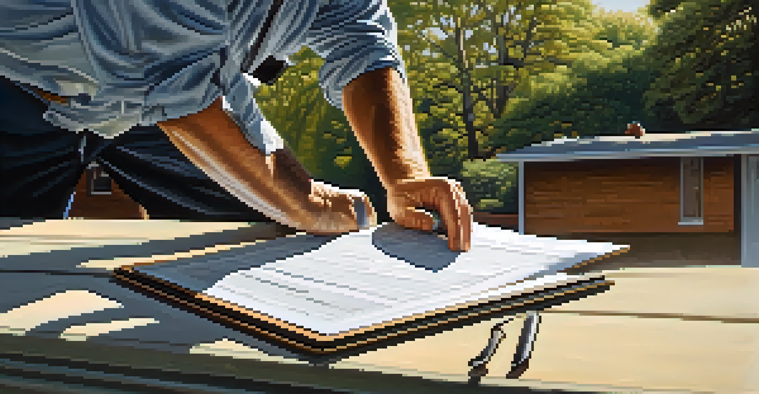 A professional inspecting a residential property with a clipboard, focusing on details.