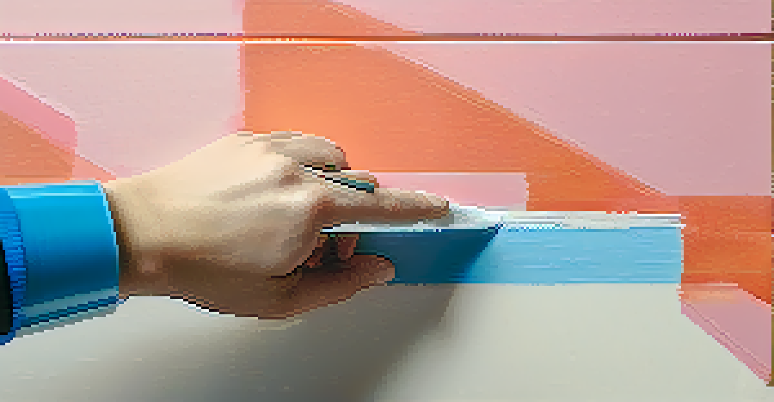 A close-up of hands applying painter's tape along a wall edge, with a partially painted room in the background.