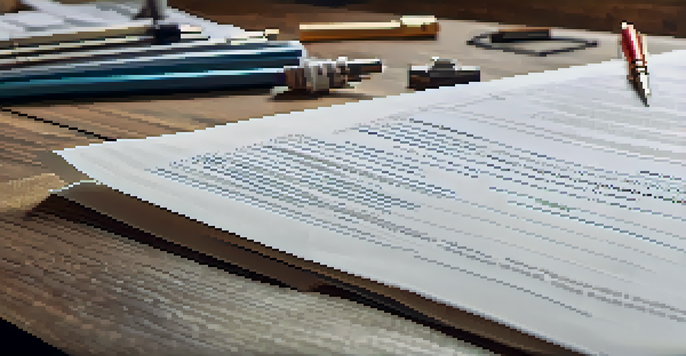 A property inspection report laid on a wooden table with a pen beside it, showing colorful sections and natural light illuminating the scene.