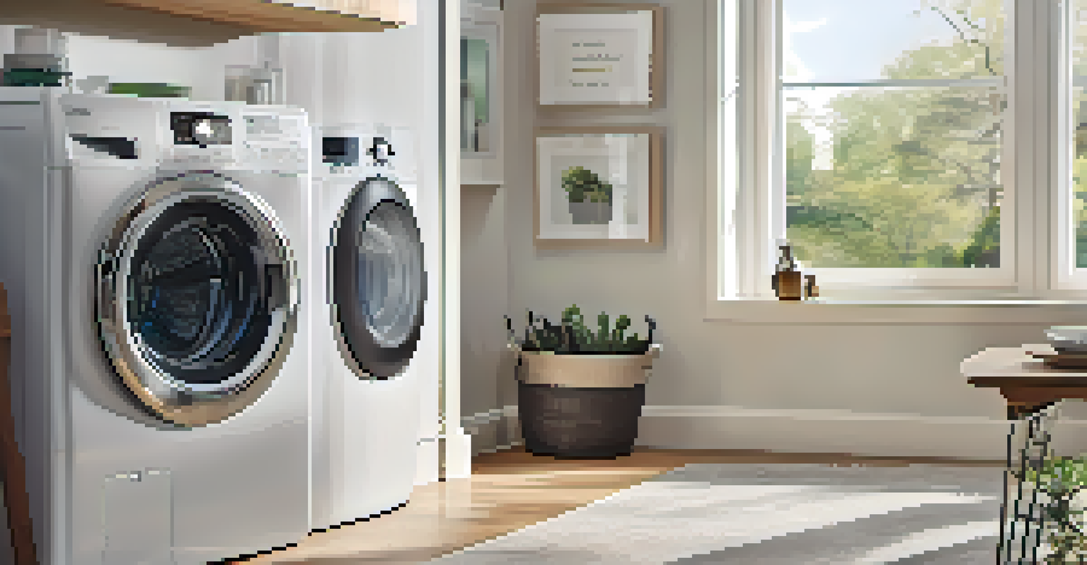 A close-up of an energy-efficient washing machine with an Energy Star label in a modern kitchen.