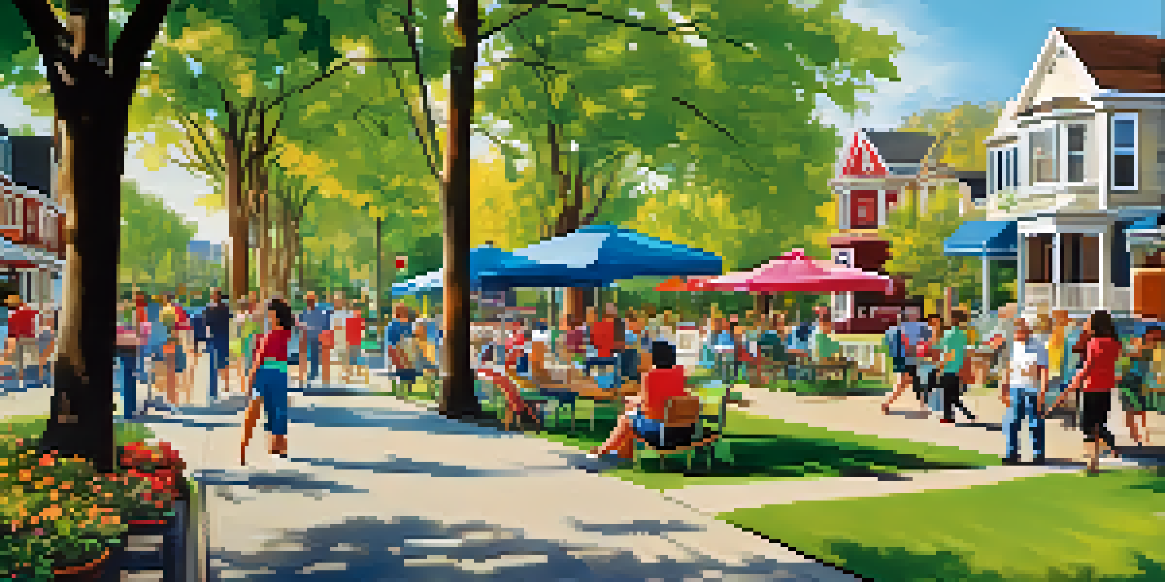 A colorful flyer about an open house pinned on a community board with a sunny park in the background.