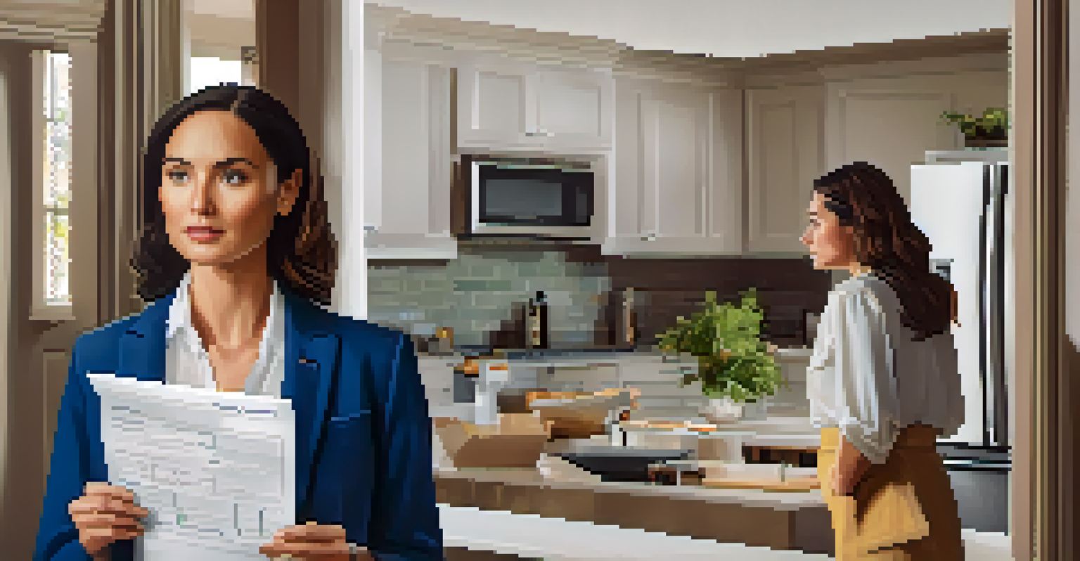 A split-screen image depicting a concerned buyer with inspection reports and a confident negotiation scene.