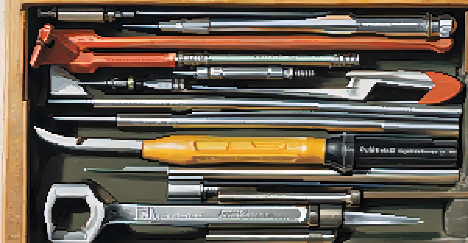 An open toolbox filled with various screwdrivers and scattered screws on a wooden table, illuminated by natural light.