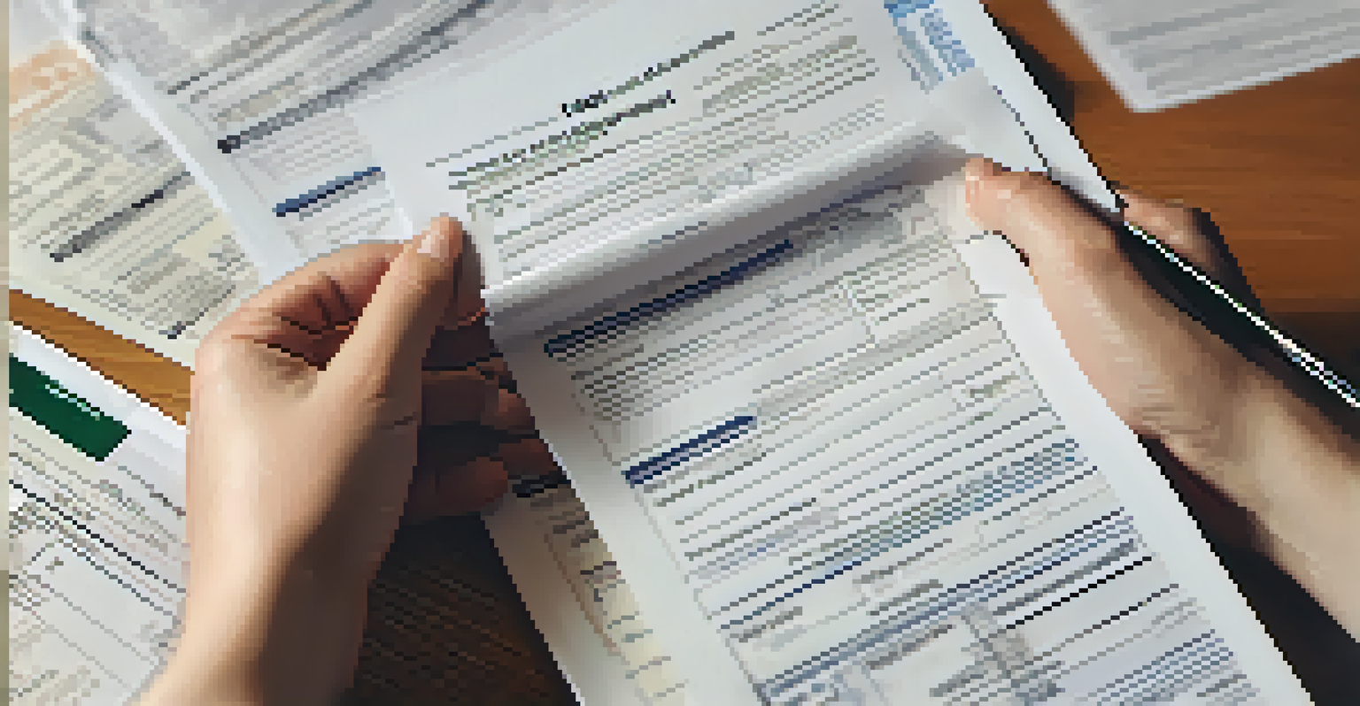 Close-up of hands holding tax documents, highlighting the importance of record-keeping in tax appeals.