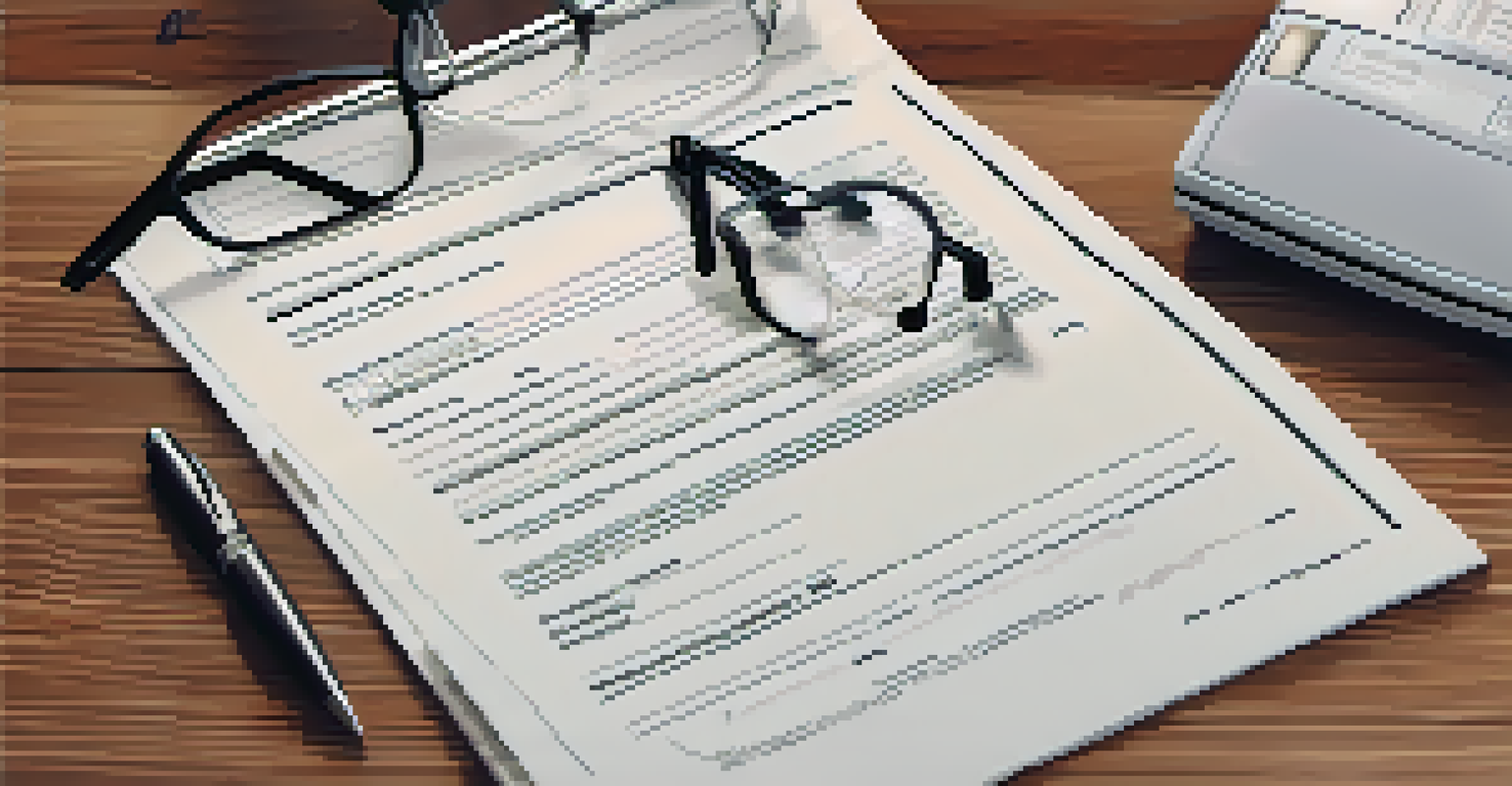 A home inspection report with glasses and a pen on a wooden table.