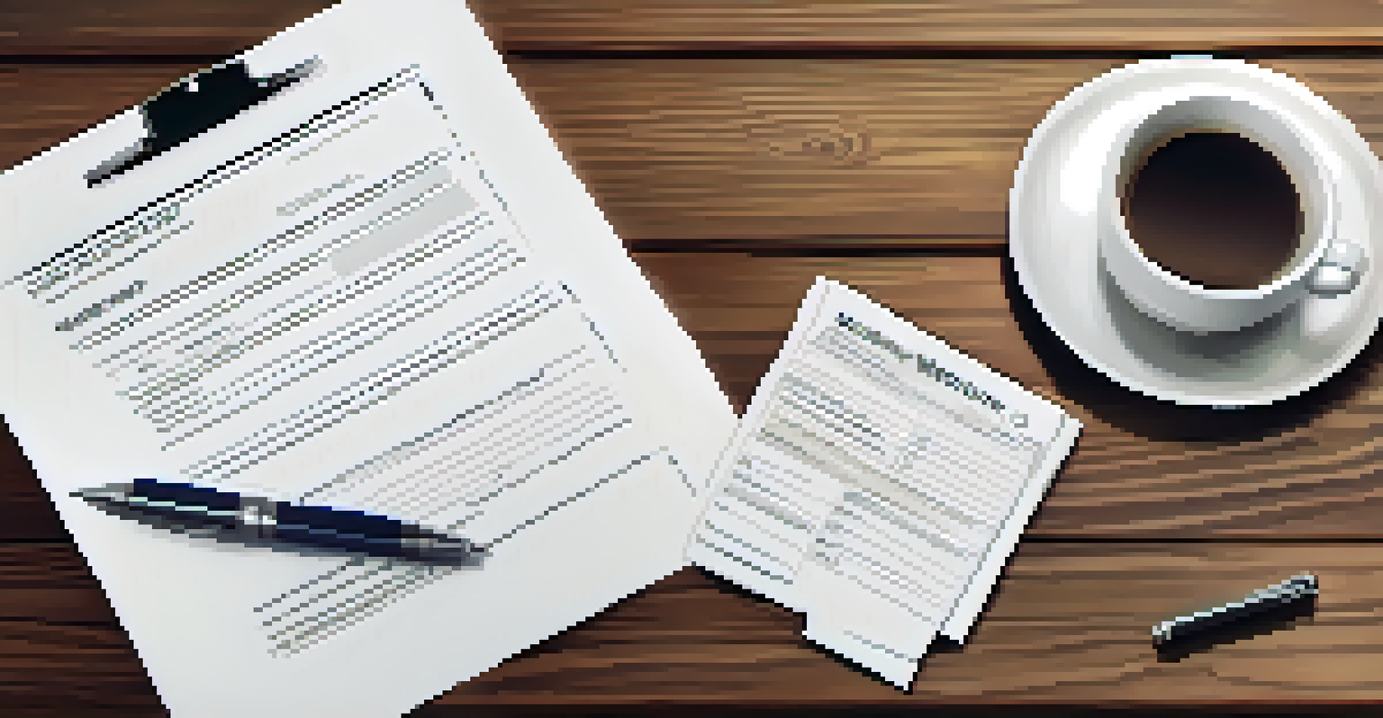 A detailed view of a home warranty contract on a wooden table with a pen and calculator.