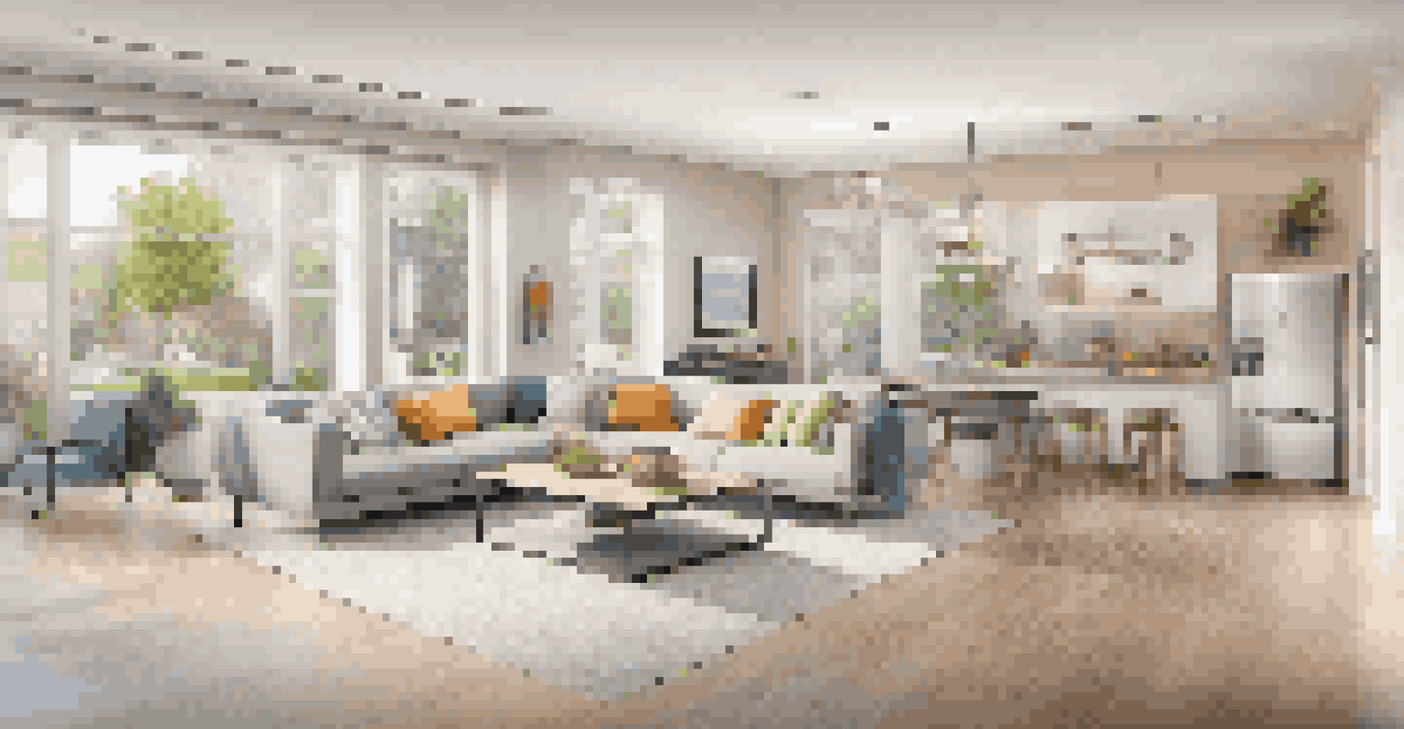 A virtual tour interface demonstrating a 3D model of a smart home with interactive smart features highlighted.