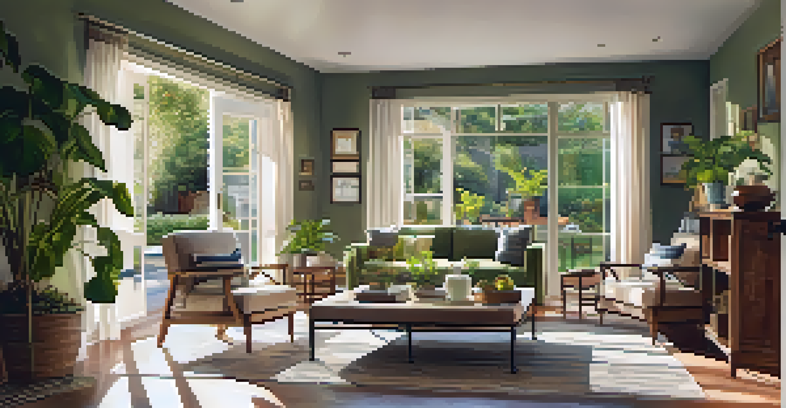 A cozy living room with sunlight streaming through well-sealed windows and doors, featuring comfortable furniture and indoor plants.