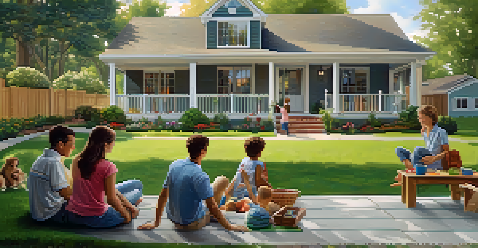 A family enjoying time in their backyard, with a beautiful home in the background, representing the significance of knowing property taxes for homeowners.