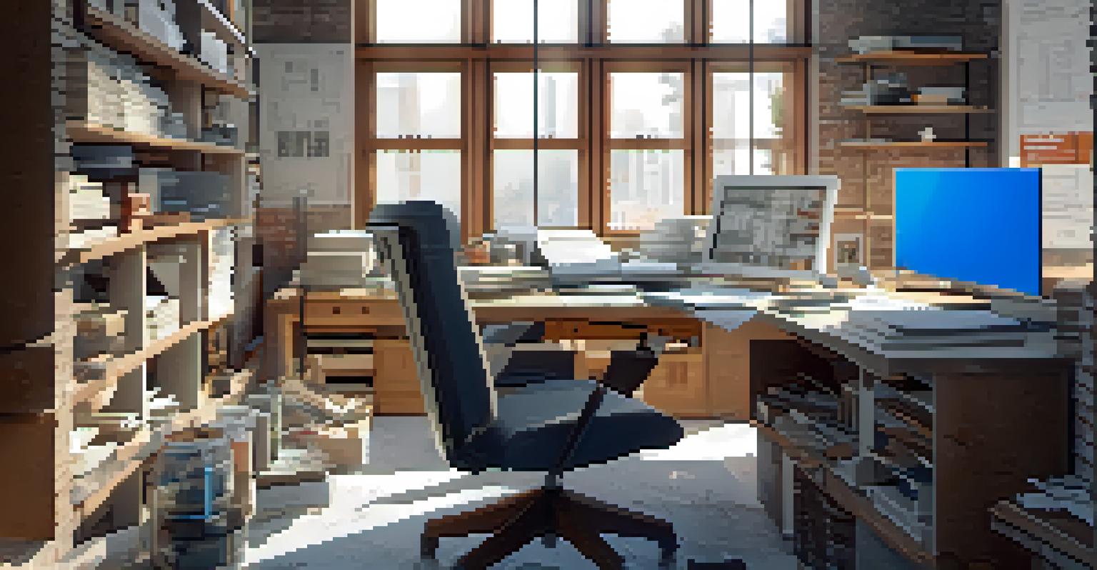 An architect's desk with blueprints and samples of building materials focused on thermal mass.