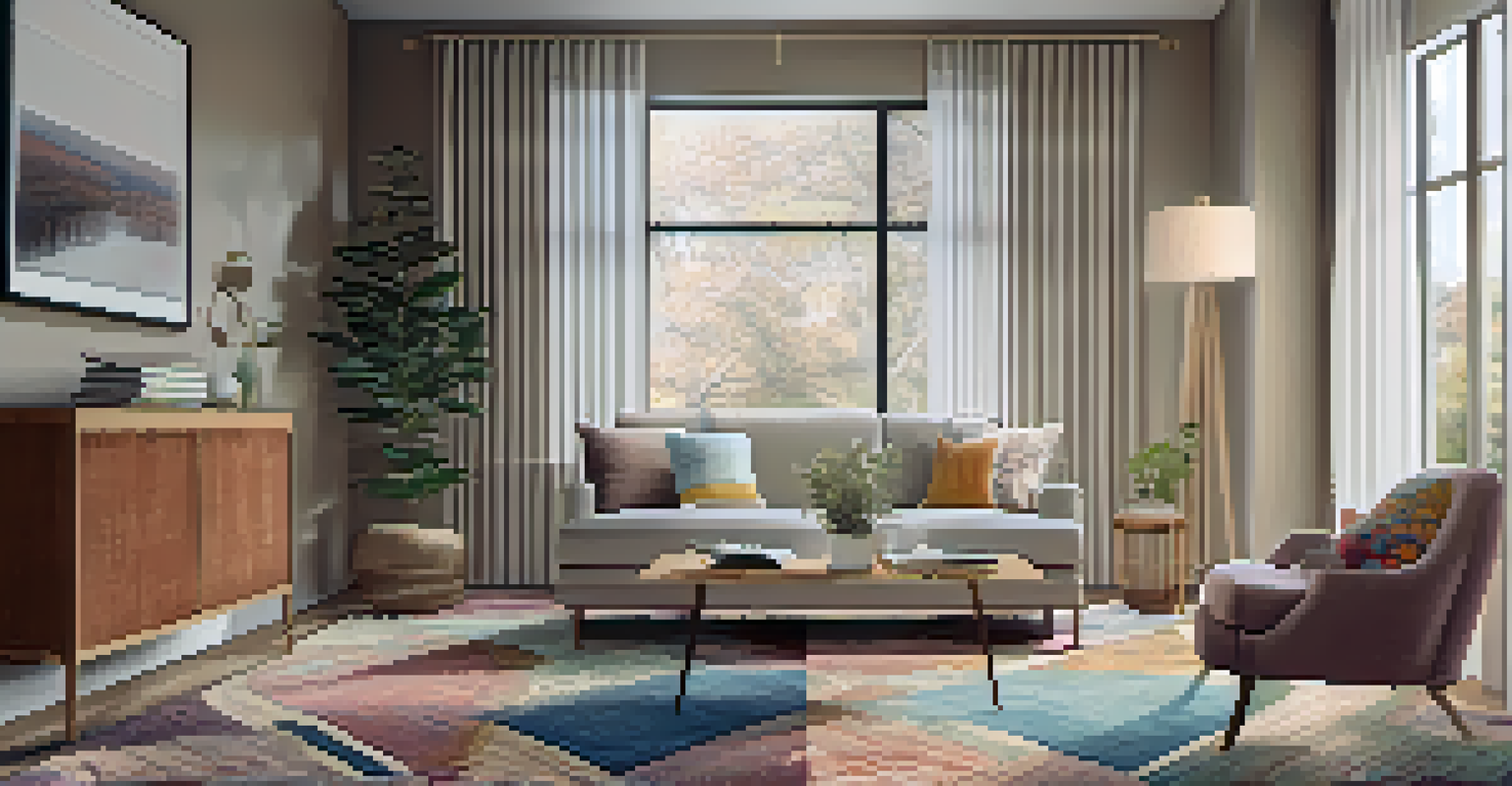 A cozy reading nook with an armchair, bookshelf, and floor lamp, set in an open concept home with a dining area in the background.