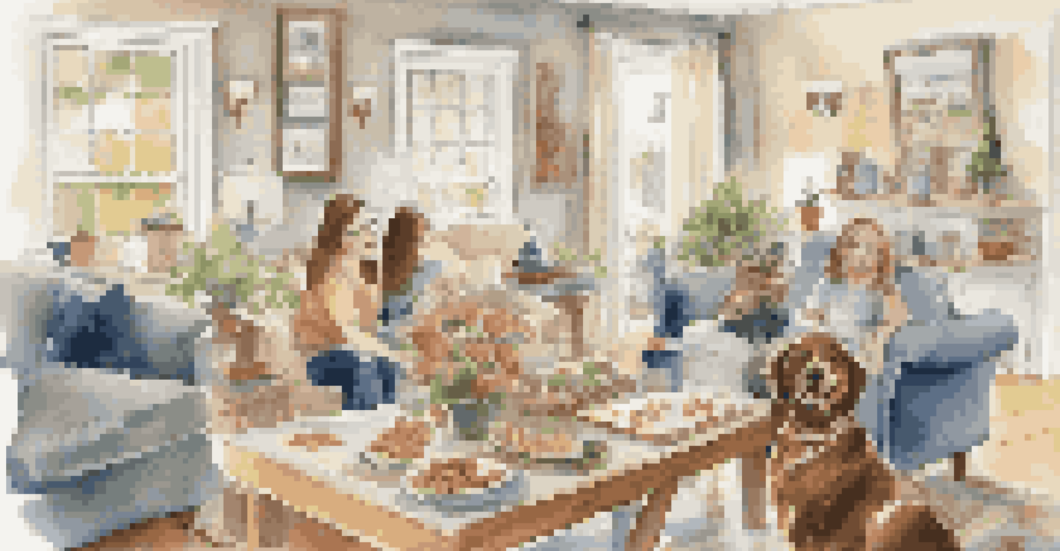 An open house event with families and pets, showcasing pet-friendly items.