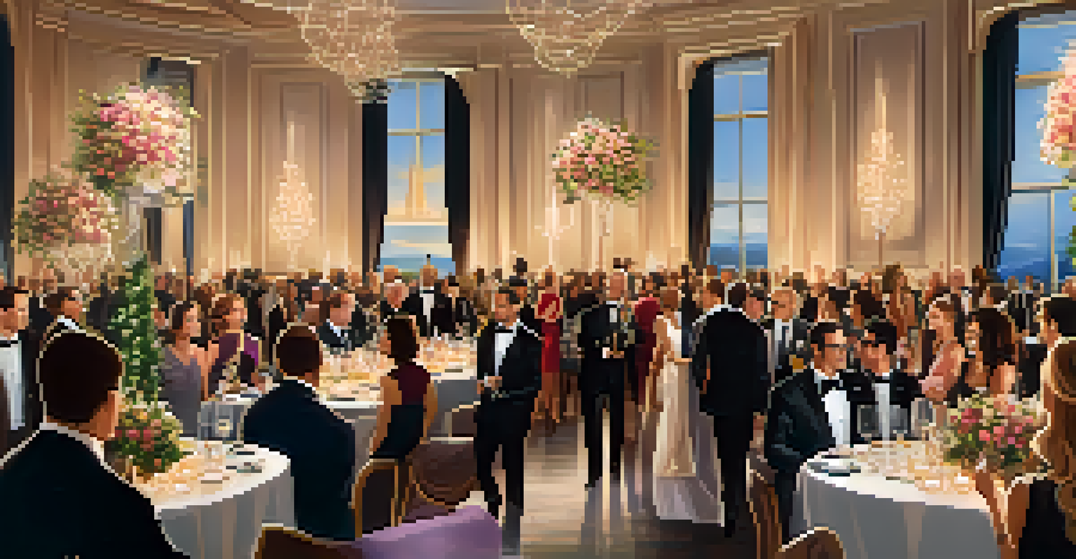Investors celebrating a successful real estate project at an elegant event.
