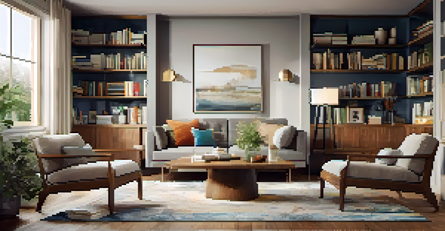 A multi-functional living space that combines a dining area with a cozy lounge, featuring a stylish dining table and comfortable seating.