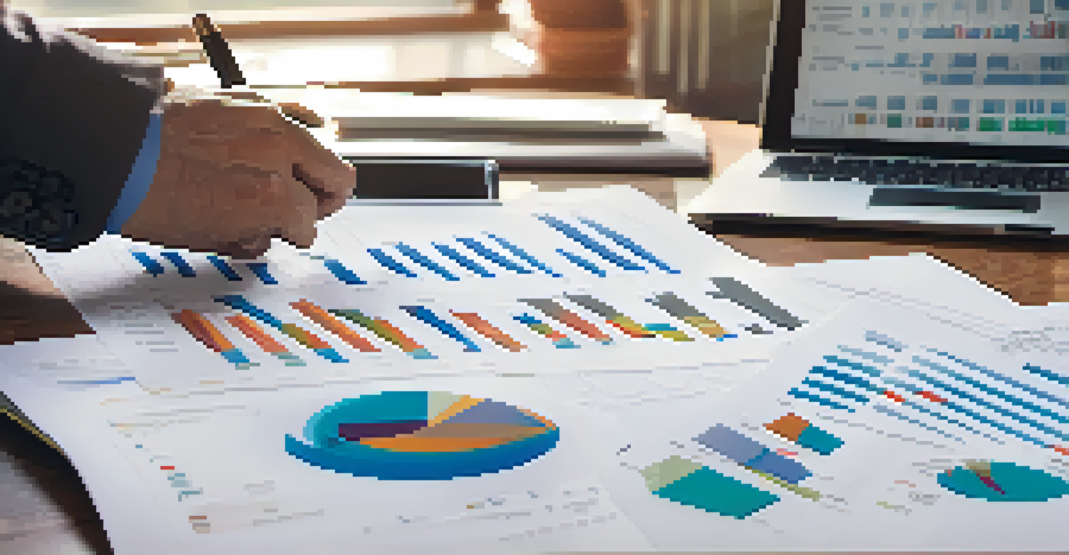 An investor examining financial documents and charts related to REITs on a desk.