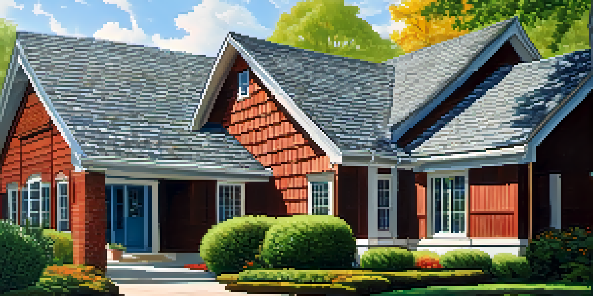 A close-up view of a well-maintained roof with neatly aligned shingles under a bright blue sky.