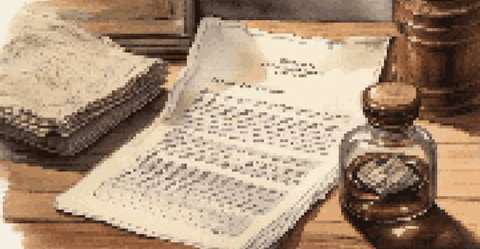 A close-up of a legal document with highlighted contingency clauses, set on a wooden desk with a vintage pen and ink bottle, illuminated by soft natural light.