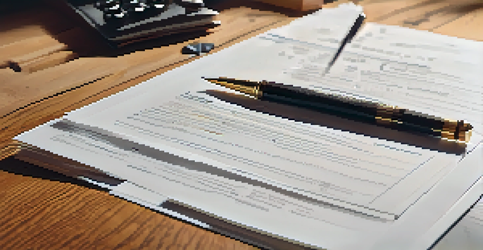 A close-up view of a Scope of Work document on a wooden desk, with natural light highlighting the paper and wood textures.