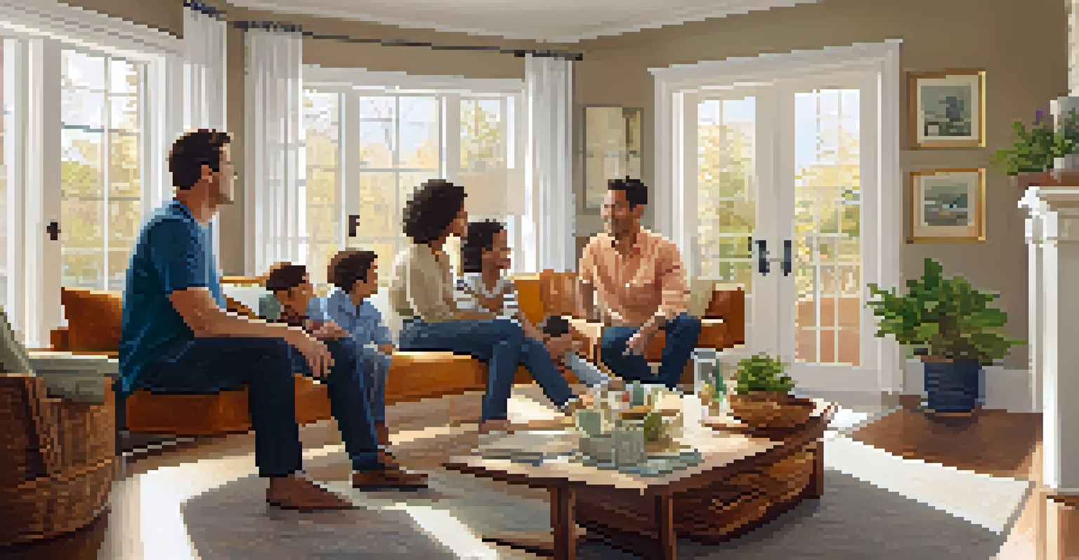 A family enjoying time together in a freshly renovated living room filled with natural light, reflecting a warm and inviting atmosphere.