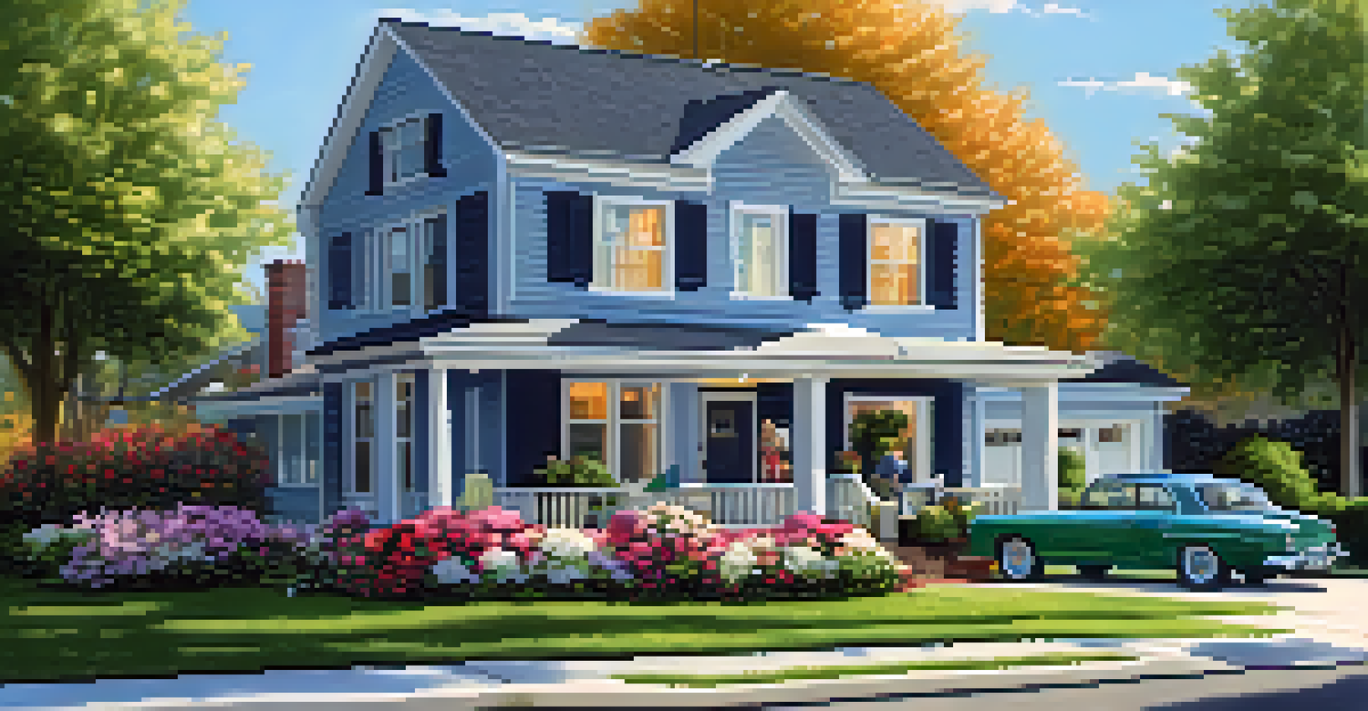 A home inspector on the roof of a suburban house while a real estate agent takes notes.