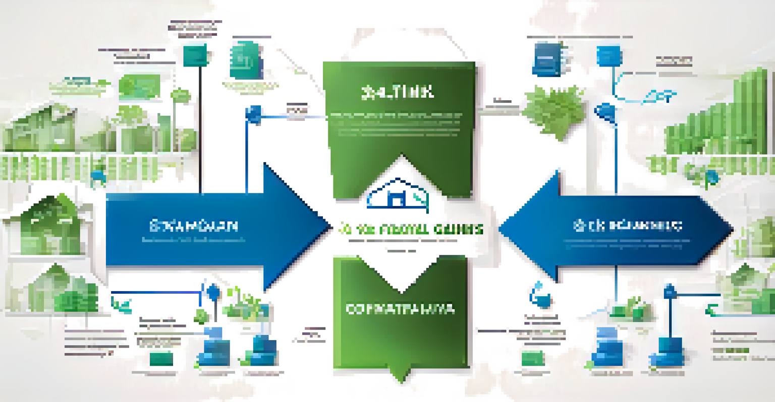 An infographic explaining capital gains with icons and flowcharts in green and blue colors.